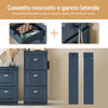 SoBuy FSR94-B Scarpiera Salvaspazio Slim Mobiletto da Ingresso 3 Ante a Ribalta, Scarpiera in Legno, Armadio Portascarpe per Ingresso, Corridoio o Camera da Letto Blu 53 * 24 * 118cm