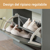 SoBuy FSR94-HG Mobile Scarpiera Slim con 3 Ante a Ribalta, Mobile Ingresso Salvaspazio, Ingresso Moderno, 53x24x117 cm, Grigio