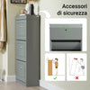 SoBuy FSR94-HG Mobile Scarpiera Slim con 3 Ante a Ribalta, Mobile Ingresso Salvaspazio, Ingresso Moderno, 53x24x117 cm, Grigio