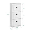 SoBuy FSR94-WG Scarpiera Salvaspazio Slim Mobiletto da Ingresso con 3 Ante a Ribalta Armadio Portascarpe Scarpiera Moderna per Ingresso, Corridoio o Camera 53x24x118cm Effetto Legno Invecchiato Bianco
