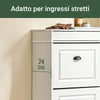 SoBuy FSR94-WG Scarpiera Salvaspazio Slim Mobiletto da Ingresso con 3 Ante a Ribalta Armadio Portascarpe Scarpiera Moderna per Ingresso, Corridoio o Camera 53x24x118cm Effetto Legno Invecchiato Bianco