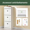 SoBuy FSR94-WG Scarpiera Salvaspazio Slim Mobiletto da Ingresso con 3 Ante a Ribalta Armadio Portascarpe Scarpiera Moderna per Ingresso, Corridoio o Camera 53x24x118cm Effetto Legno Invecchiato Bianco