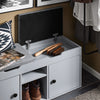 SoBuy FSR96-DG Scarpiera Ingresso Salvaspazio - Panca Scarpiera Contenitore con Seduta Imbottita, Ripiani Regolabili, Design Moderno - Porta Scarpe per Corridoio e Casa, 150kg, 100x34x47cm, Grigio