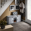 SoBuy FSR96-DG Scarpiera Ingresso Salvaspazio - Panca Scarpiera Contenitore con Seduta Imbottita, Ripiani Regolabili, Design Moderno - Porta Scarpe per Corridoio e Casa, 150kg, 100x34x47cm, Grigio