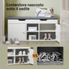 SoBuy FSR96-W Scarpiera da Ingresso Panca con 2 cuscini - Panca Contenitore Salvaspazio con Vano Portaoggetti - Bianco H34xL100xP48 cm - 136kg di Portata per Corridoio, Soggiorno, Camera da Letto