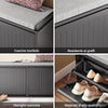 SoBuy FSR98-XL-SCH Panca Scarpiera da Ingresso - Scarpiera Salvaspazio Slim in Legno, Panca Contenitore per 8-10 Paia di Scarpe, 158kg di Carico, Nero, 100x26x46cm