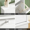 SoBuy FSR99-W Mobile Scarpiera per Ingresso Moderno, con 2 Ante e 2 Ripiani Regolabili, MDF, 78x76x18 cm, Bianco