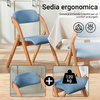 SoBuy FST92-BL Sedia da Pranzo Pieghevole con Seduta Imbottita - Set di Sedie con Cuscino per Sala da Pranzo in Legno di Faggio, Blu