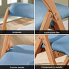 SoBuy FST92-BL Sedia da Pranzo Pieghevole con Seduta Imbottita - Set di Sedie con Cuscino per Sala da Pranzo in Legno di Faggio, Blu
