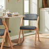 SoBuy FST92-SG Sedia da Pranzo Pieghevole con Seduta Imbottita - Set di Sedie con Cuscino per Sala da Pranzo in Legno di Faggio, Grigio Scuro