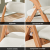 SoBuy FST92-W Sedia Pieghevole in Legno – Poltrona Imbottita da Cucina, Sedie da Interno Ufficio, Balcone, Giardino – Sedie Pieghevoli Salvaspazio Richiudibili in Faggio, Bianco