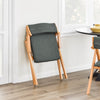 SoBuy FST98-SG Sedia Pieghevole in Legno con Cuscino – Sedie Giardino Pieghevoli e Sedie Impilabili da Interno, Sedia da Giardino Pieghevole per Ufficio Ospiti, Cucina o Balcone, Grigio Scuro