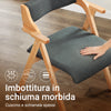 SoBuy FST98-SG Sedia Pieghevole in Legno con Cuscino – Sedie Giardino Pieghevoli e Sedie Impilabili da Interno, Sedia da Giardino Pieghevole per Ufficio Ospiti, Cucina o Balcone, Grigio Scuro