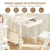SoBuy FWT43-W Scrivania Salvaspazio con 1 Cassetto e 2 Ganci Tavolo da Lavoro Angolare Piccolo per Ufficio o Studio Scrivania Bianca per Casa, Cameretta o Computer 60x40x77cm