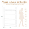 SoBuy KMB08-II-W Libreria Montessoriana per Bambini Libreria Bambini da Parete Libreria Montessoriana con 4 Ripiani Porta Libri e Portagiochi Mensole Cameretta Bianco 80x12x118cm