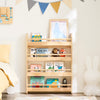 SoBuy KMB08-K-N, Libreria Montessoriana per Bambini Libreria da Parete a 4 Ripiani Porta Libri Bambini Portagiochi Cameretta Naturale 60x12x80cm