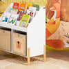 SoBuy Libreria montessoriana per Bambini Scaffale portagiochi Portariviste con 2 vani portaoggetti Bianco 65x30x70cm KMB115-W