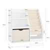 Sobuy KMB119-W Bookshop Montessori за деца с 3 рафта и 1 Каста Каста Детски книги от спасяването и мултифундната раждане и мултифизион White 80x40x80cm