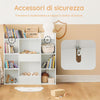 SoBuy KMB55-W Libreria Montessoriana per Bambini - Scaffale Portagiochi con 8 Scomparti Aperti - Libreria da Terra per Cameretta 106x30x104 cm Bianco