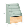 SoBuy KMB95-GR Libreria montessoriana per bambini Scaffale portagiochi con contenitore Portariviste Verde 62x30x80cm
