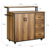 SoBuy Credenza in legno con ruote 113x69x106cm KNL02-PF