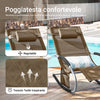 Sobuy 2 x Garden Deckchair люлеещи се фотьойли с глава за глава и кафяв джоб OGS28-BRX2