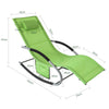 Sobuy 2 x Garden Deckchair люлеещи се фотьойли с облегалка и зелен джоб OGS28-Grx2