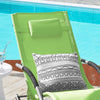 Sobuy 2 x Garden Deckchair люлеещи се фотьойли с облегалка и зелен джоб OGS28-Grx2