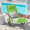 Sobuy 2 x Garden Deckchair люлеещи се фотьойли с облегалка и зелен джоб OGS28-Grx2