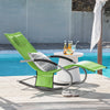 Sobuy Garden Deckchair люлеещ се фотьойл с глава за глава и зелен пескина OGS28-gr