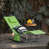 Sobuy 2 x Garden Deckchair люлеещи се фотьойли с облегалка и зелен джоб OGS28-Grx2