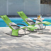 Sobuy 2 x Garden Deckchair люлеещи се фотьойли с облегалка и зелен джоб OGS28-Grx2