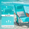 Sobuy 2 x Garden Deckchair люлеещи се фотьойли с глава за глава и син джоб OGS28-HBX2