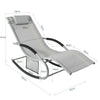 Sobuy Garden Deckchair люлеещ се фотьойл с облегалка и OGS28-HG сив джоб