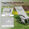 Sobuy Garden Deckchair люлеещ се фотьойл с облегалка и OGS28-HG сив джоб
