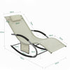 Sobuy 2 x Garden Deckchair Разтърсвайки фотьойли с глава за глава и бежов джоб OGS28-Mix2
