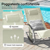 Sobuy 2 x Garden Deckchair Разтърсвайки фотьойли с глава за глава и бежов джоб OGS28-Mix2