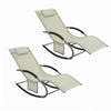 Sobuy 2 x Garden Deckchair Разтърсвайки фотьойли с глава за глава и бежов джоб OGS28-Mix2