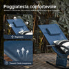 Sobuy Garden Deckchair люлее се фотьойл с глава за глава и OGS28-NB Tascine
