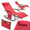 Sobuy Garden Deckchair люлеещ се фотьойл с облегалка и червен Tascine OGS28-R