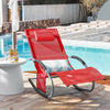 Sobuy Garden Deckchair люлеещ се фотьойл с облегалка и червен Tascine OGS28-R