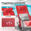Sobuy Garden Deckchair люлеещ се фотьойл с облегалка и червен Tascine OGS28-R