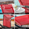 Sobuy 2 x Garden Deckchair Разтърсвайки се фотьойли с облегалка за глава и червен джоб OGS28-RX2