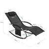 Sobuy 2 x Garden Deckchair Разтърсвайки фотьойли с облегалка за глава и черен джоб OGS28-shch