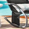 Sobuy 2 x Garden Deckchair Разтърсвайки фотьойли с облегалка за глава и черен джоб OGS28-shch