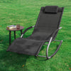 Sobuy 2 x Garden Deckchair Разтърсвайки фотьойли с облегалка за глава и черен джоб OGS28-shch