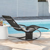 Sobuy 2 x Garden Deckchair Разтърсвайки фотьойли с облегалка за глава и черен джоб OGS28-shch