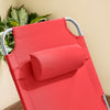 SoBuy OGS35-R Sdraio da Giardino Reclinabile Lettino Prendisole con Cuscino e Tasca Laterale Sedia Sdraio da Esterno per Patio Campeggio Spiaggia Sdraio Pieghevole da Giardino Rosso 155x56x81cm
