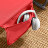 SoBuy OGS35-R Sdraio da Giardino Reclinabile Lettino Prendisole con Cuscino e Tasca Laterale Sedia Sdraio da Esterno per Patio Campeggio Spiaggia Sdraio Pieghevole da Giardino Rosso 155x56x81cm