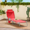 SoBuy OGS35-R Sdraio da Giardino Reclinabile Lettino Prendisole con Cuscino e Tasca Laterale Sedia Sdraio da Esterno per Patio Campeggio Spiaggia Sdraio Pieghevole da Giardino Rosso 155x56x81cm